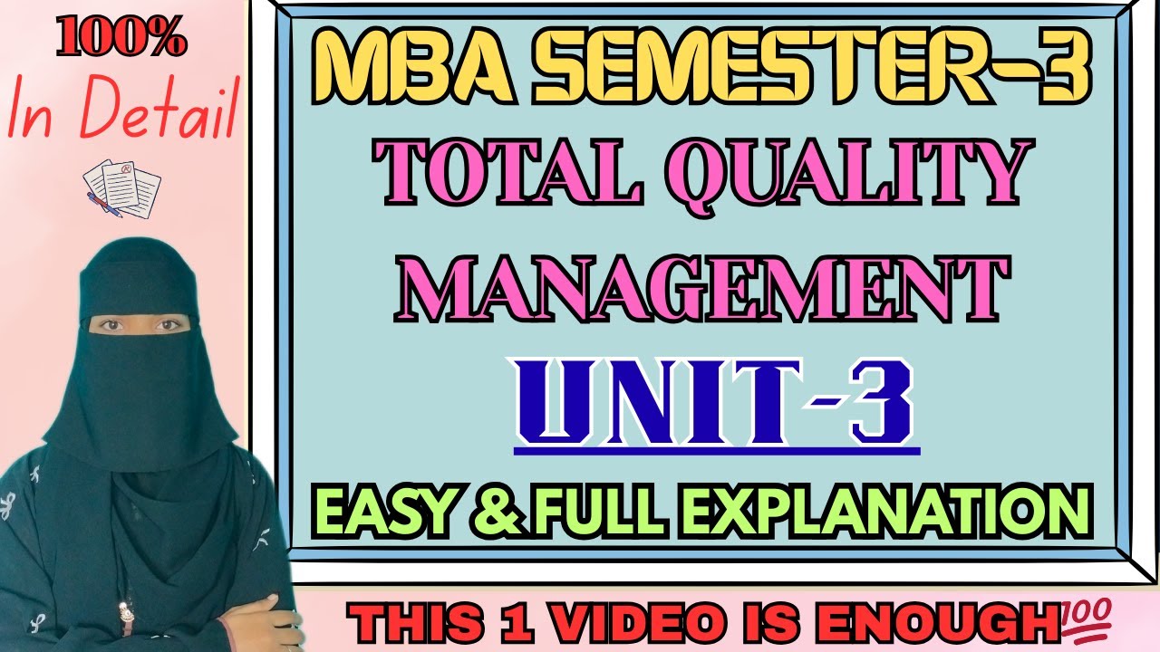 TQM UNIT-3 Full Explanation💯✅| 2026 O.U | MBA SEM-3 |💯Full Marks | TOTAL QUALITY MANAGEMENT UNIT-3