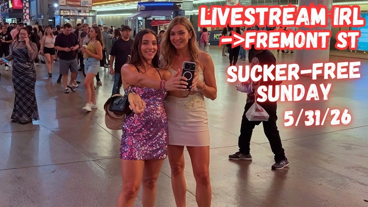 LIVE Las Vegas Fremont street, Sucker-Free Sunday Livestream IRL