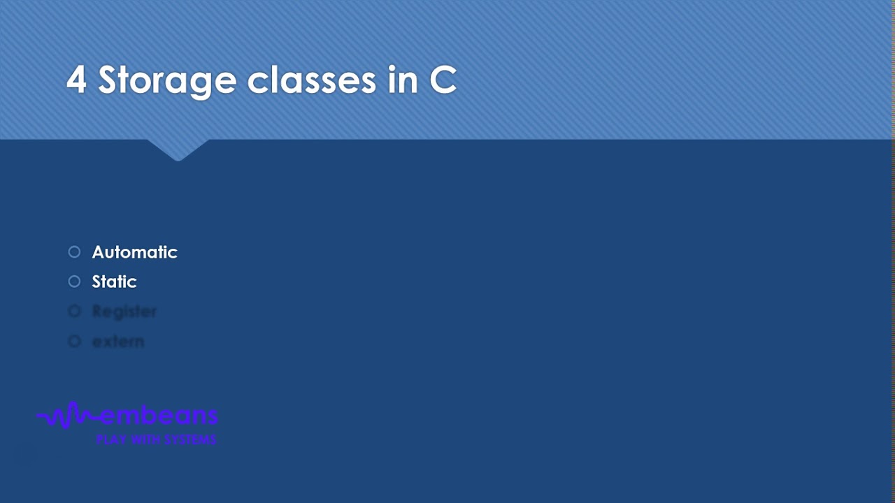Storage classes in C