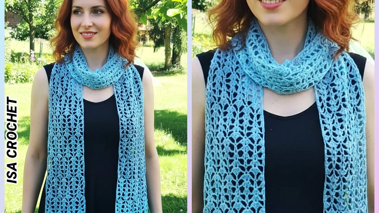 ♥️TUTO POINT FANTAISIE AU CROCHET POUR ECHARPE ÉTOLE, PULL ETC... ➡️ N°001.
