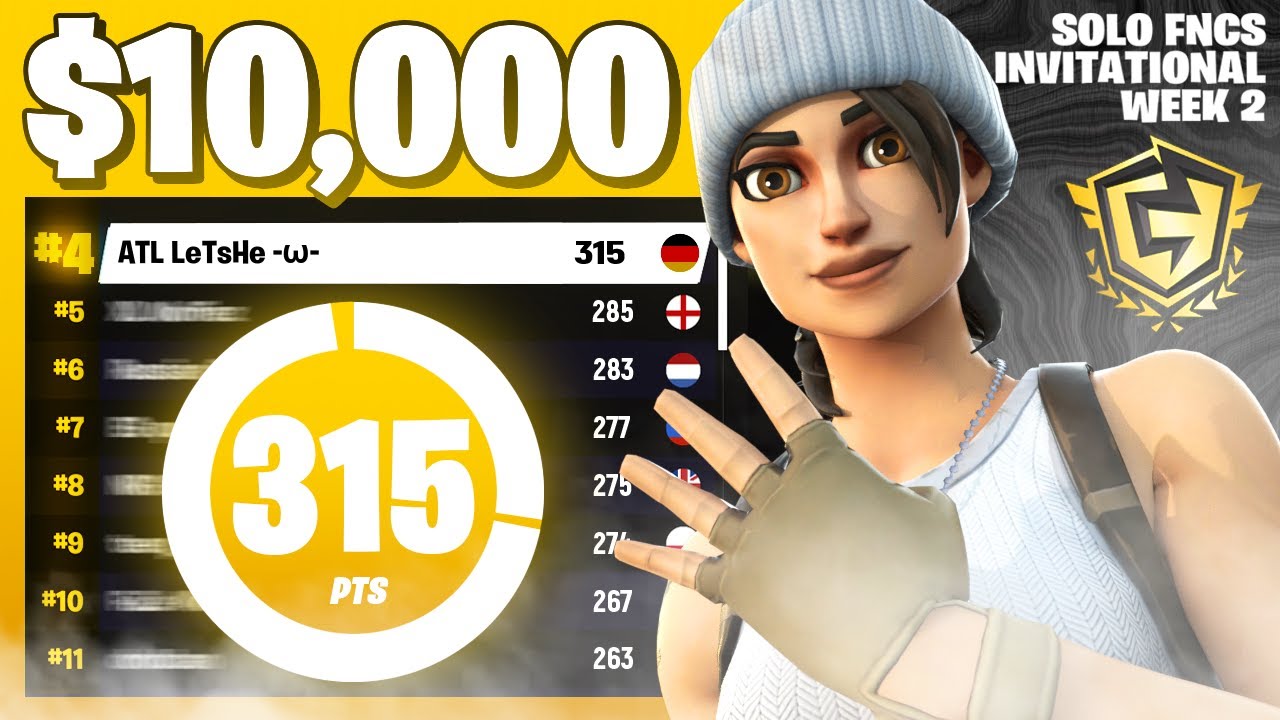 4th Place in DAY 2 of Solo FNCS Invitational Week 2 🏆 ($10,000)