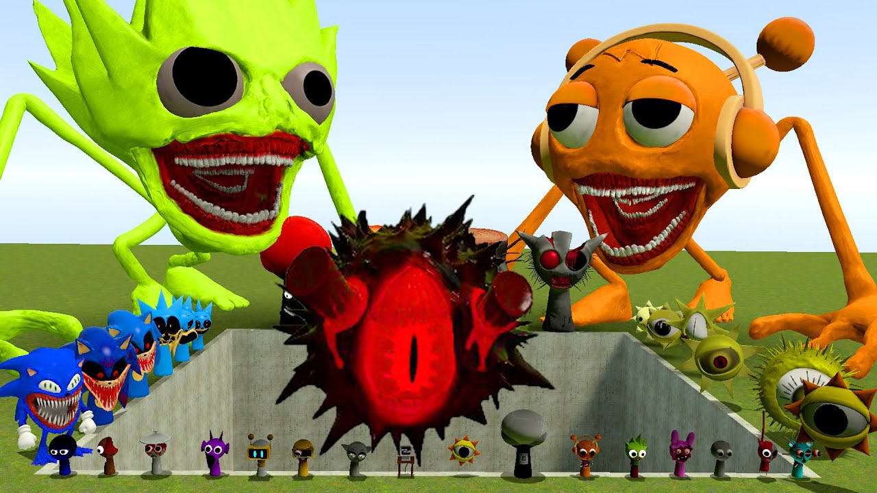 EVOLUTION OF ALL NEW MUSTARD MR SUN SPRUNKI VS ALL PHASE OF HORROR MR SUN SPRUNKI In Garry's Mod!