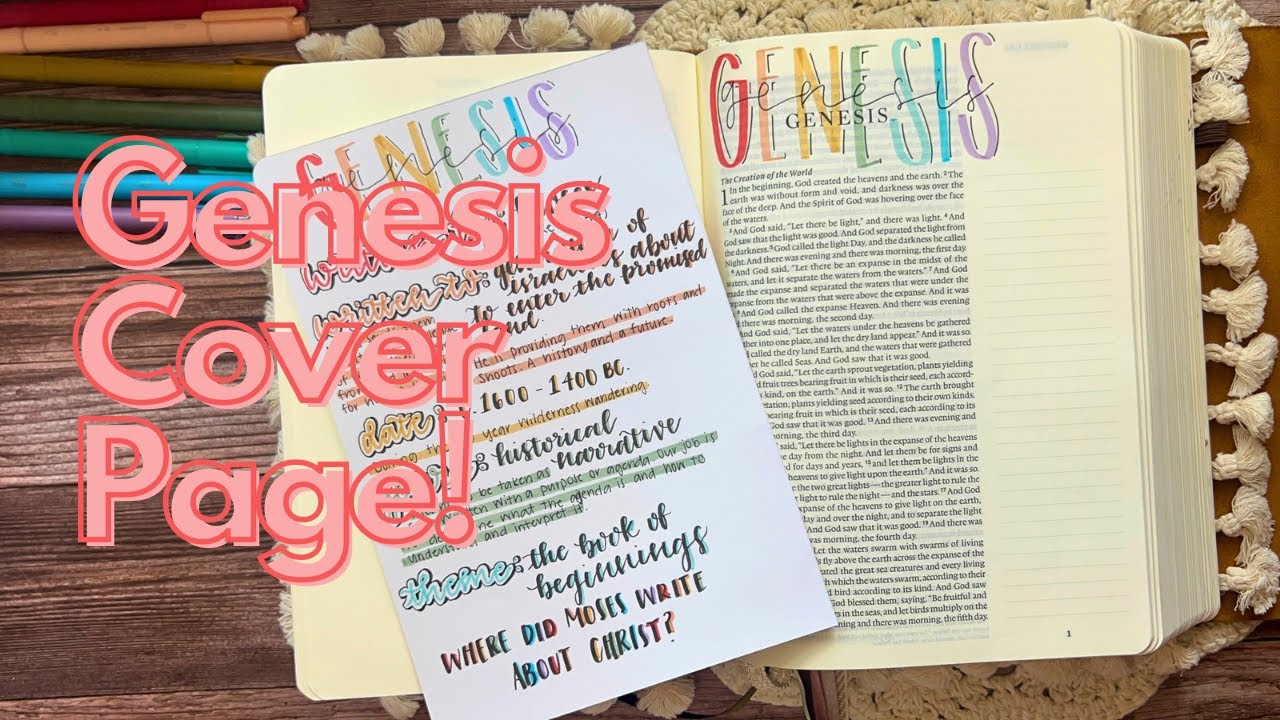 LET’S MAKE A GENESIS COVER PAGE | Bible Journaling and Book Context