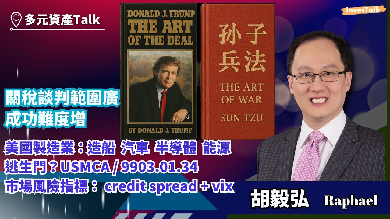 【多元資產Talk】談判範圍廣 成功難度增｜美國製造業：造船 汽車 半導體 能源｜逃生門？USMCA /  9903.01.34｜市場風險指標： credit spread + vix｜Raphael