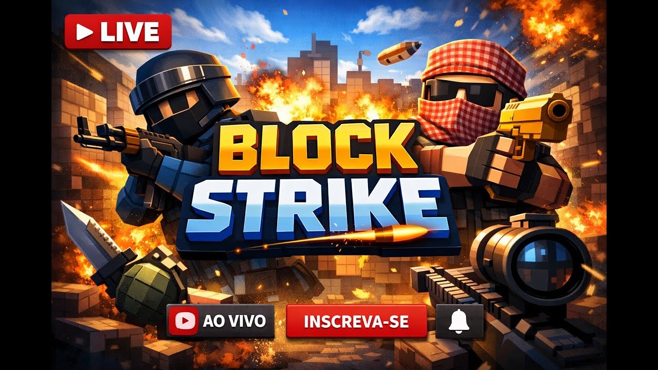 🔥 AO VIVO JOGANDO BLOCK STRIKE! 🔥