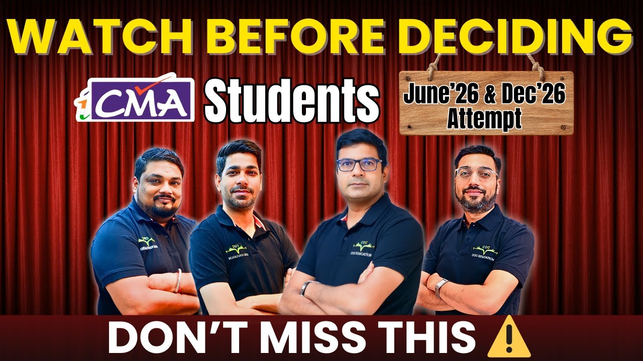 Watch Before Deciding | CMA Inter Group 2 Live Demo Classes | June & Dec 2026 Attempt