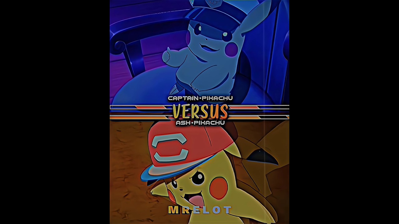 🗣️captain pikachu vs ash pikachu 👑🐐🔥. #pokemon #shorts