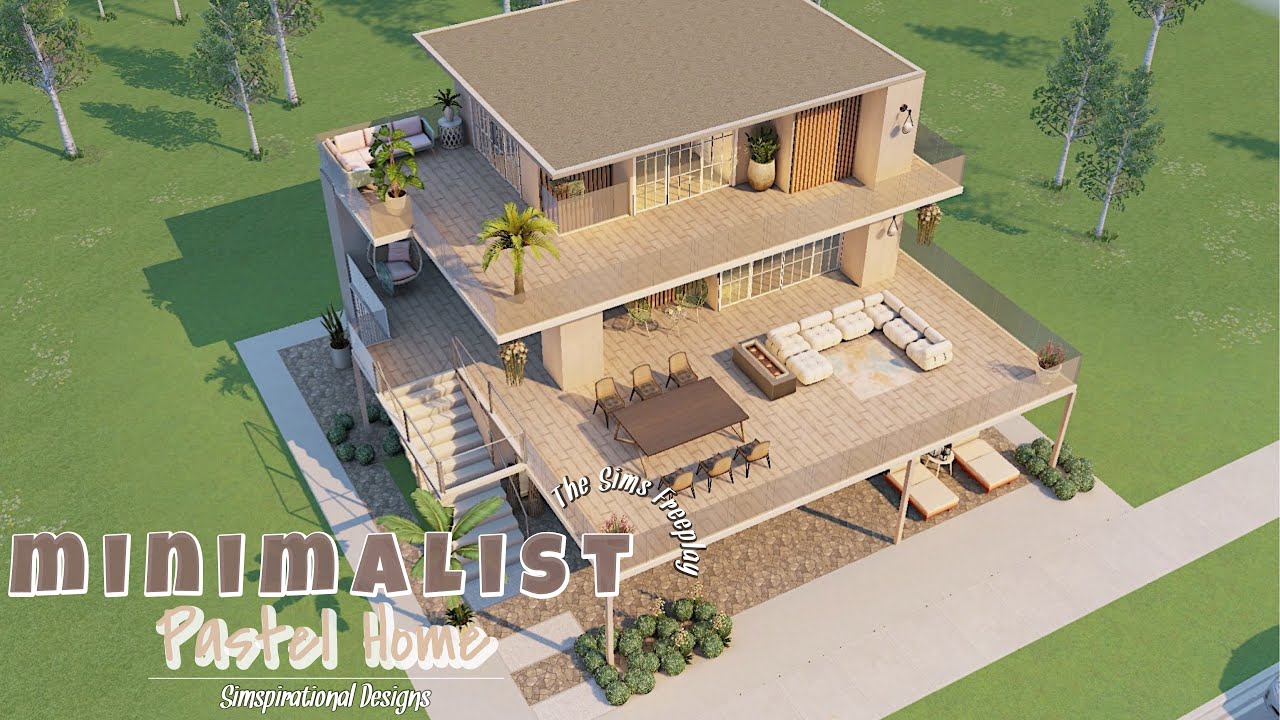 MINIMALIST PASTEL HOME | The Sims Freeplay | House Tour | Floor Plans | Simspirational Designs