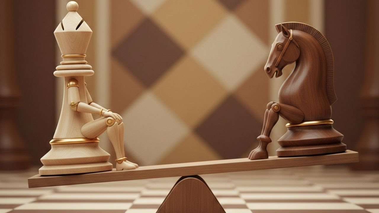 Knight or Bishop? – The Answer Is Not the Same for Humans and Engines