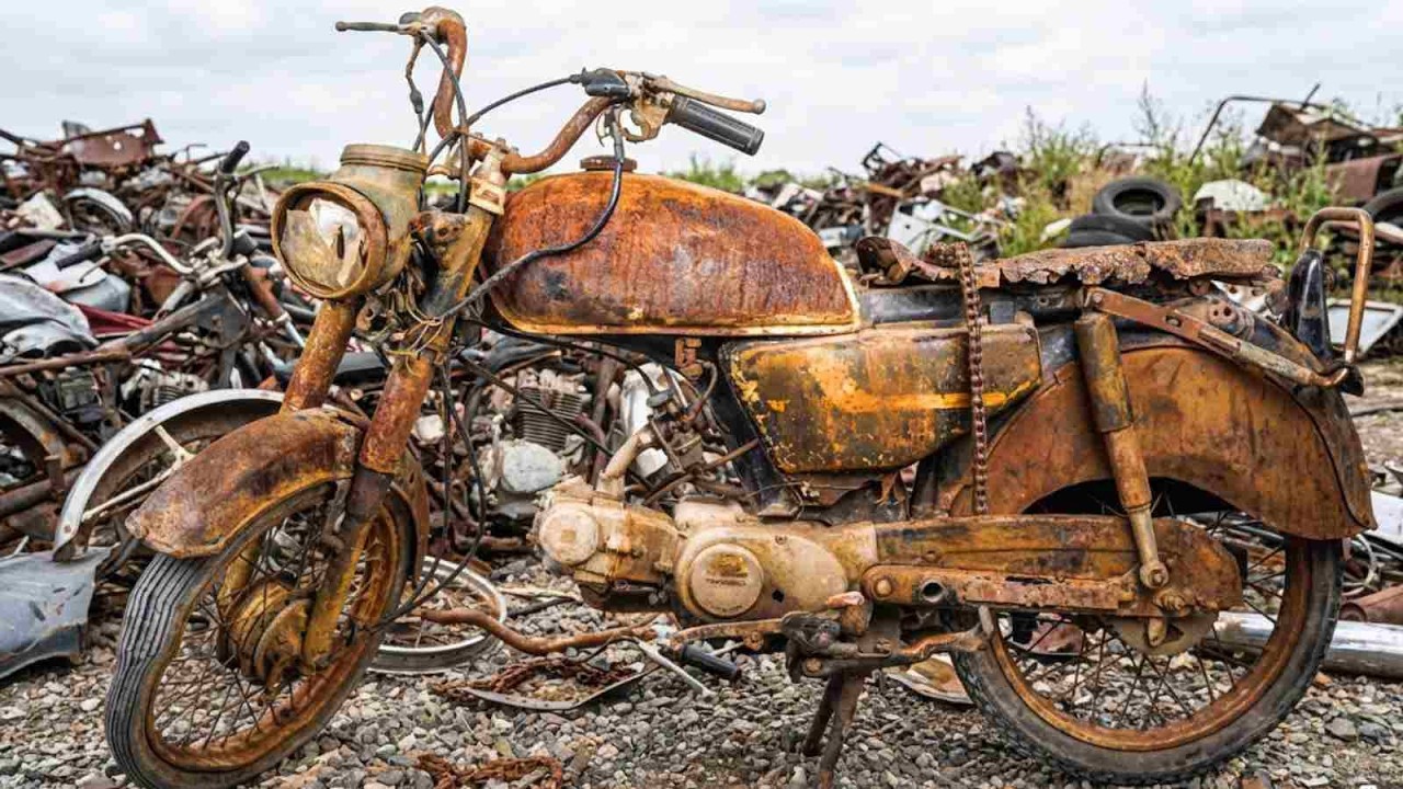 Full Restoration of a 40 Year Old Ruined Classic Motorcycle  Complete Rebuild Transformation