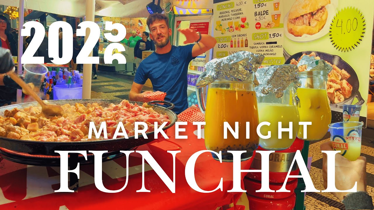 Ночь рынка в Фуншале 🇵🇹 | Noite do Mercado — Прогулка в реальном времени (POV, без комментариев)