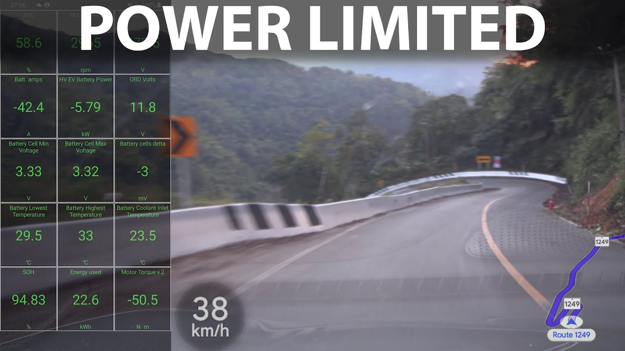 MG IM6 75 kWh RWD driving up Doi Ang Khang (very steep mountain)