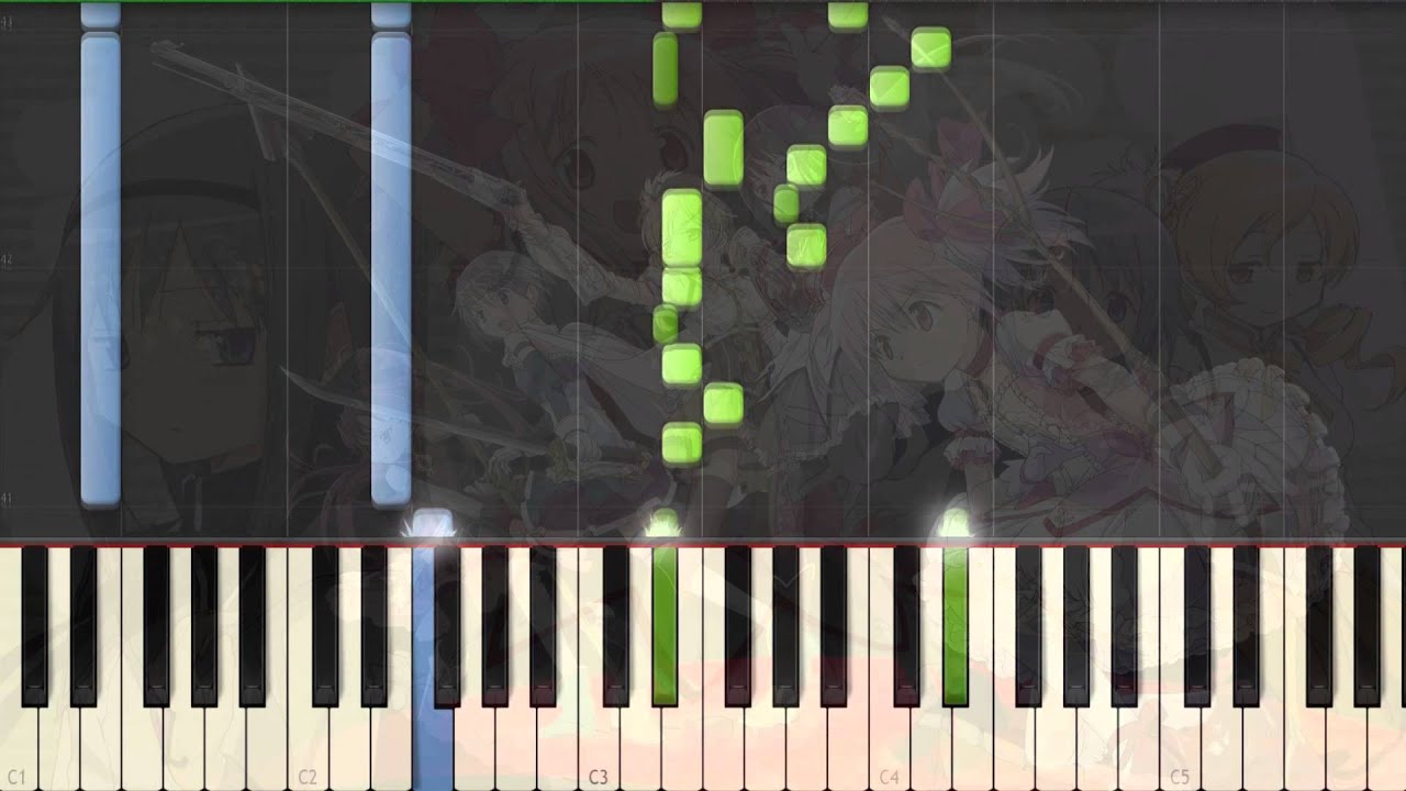 [Puella Magi Madoka Magica Rebellion] OST Flame Of Despair Piano Synthesia Tutorial