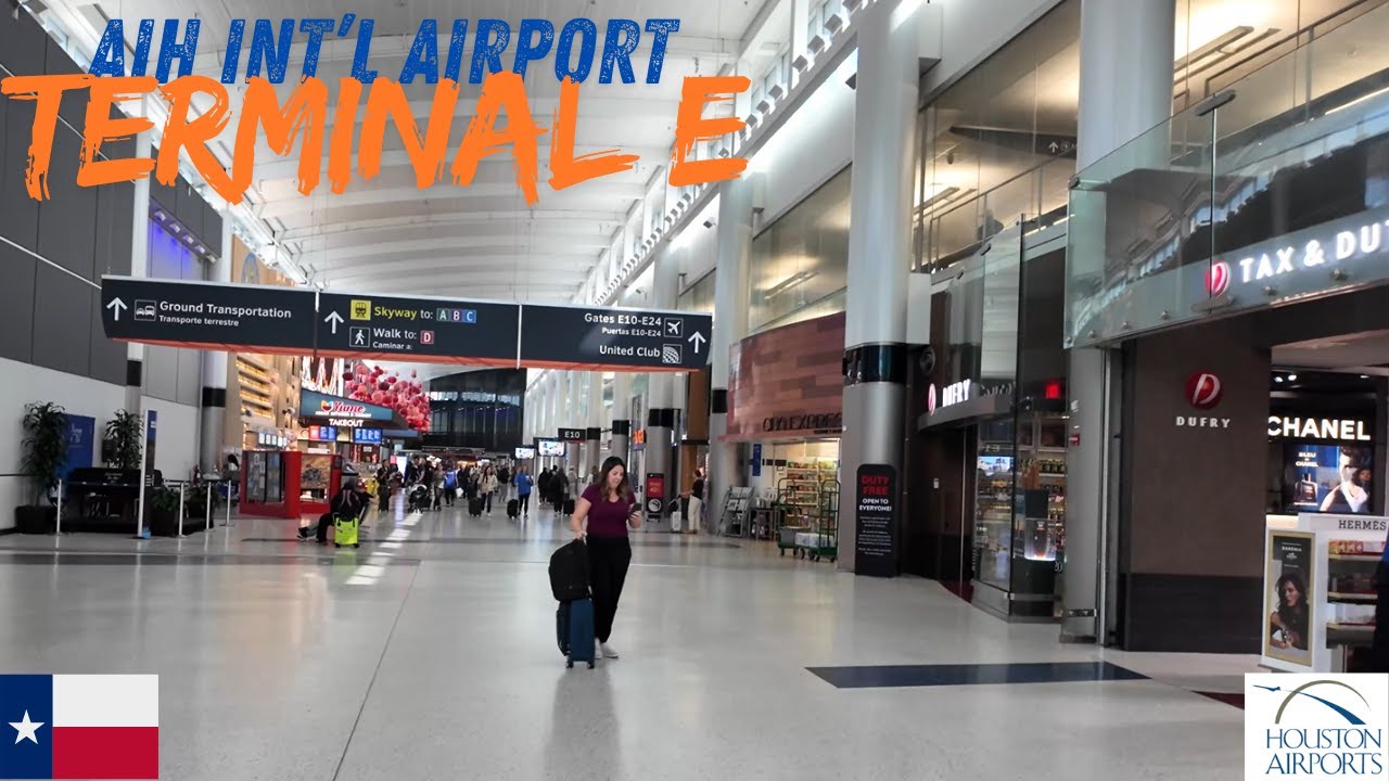George Bush Int'l Airport (IAH) Terminal E 4K Full Walking Tour