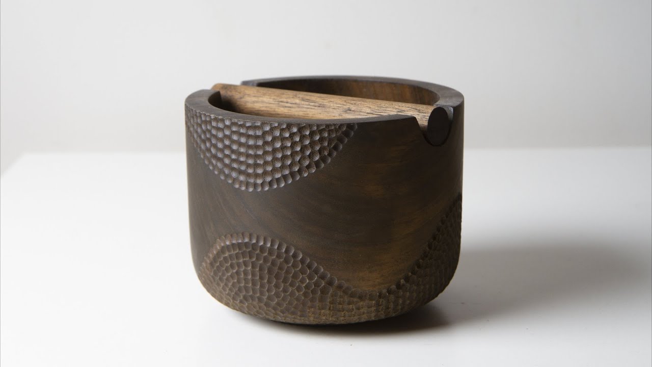 Making An Art Coffee Knock Box - Wood Turning & Texturing