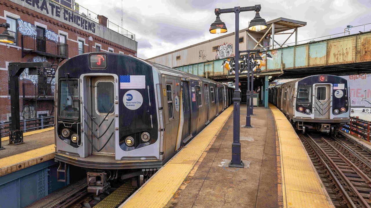 NYC Subway J and M trains at Myrtle Avenue
