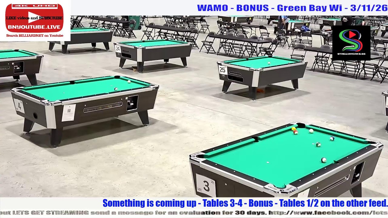 BONUS - WAMO STATE - 9 Ball Weds - Green Bay Wi - 3/11/26