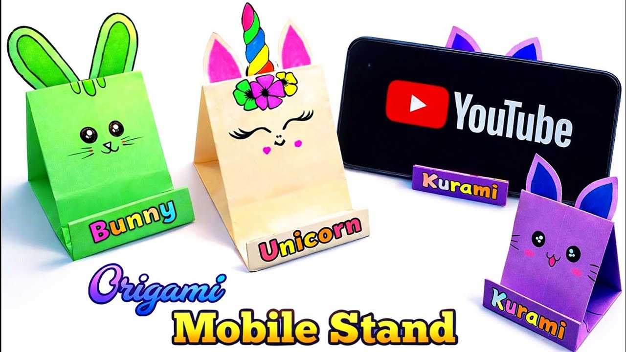 DIY Origami Phone Stand–No Glue,Just One Paper✨|Easy Paper Craft|Origami Craft World