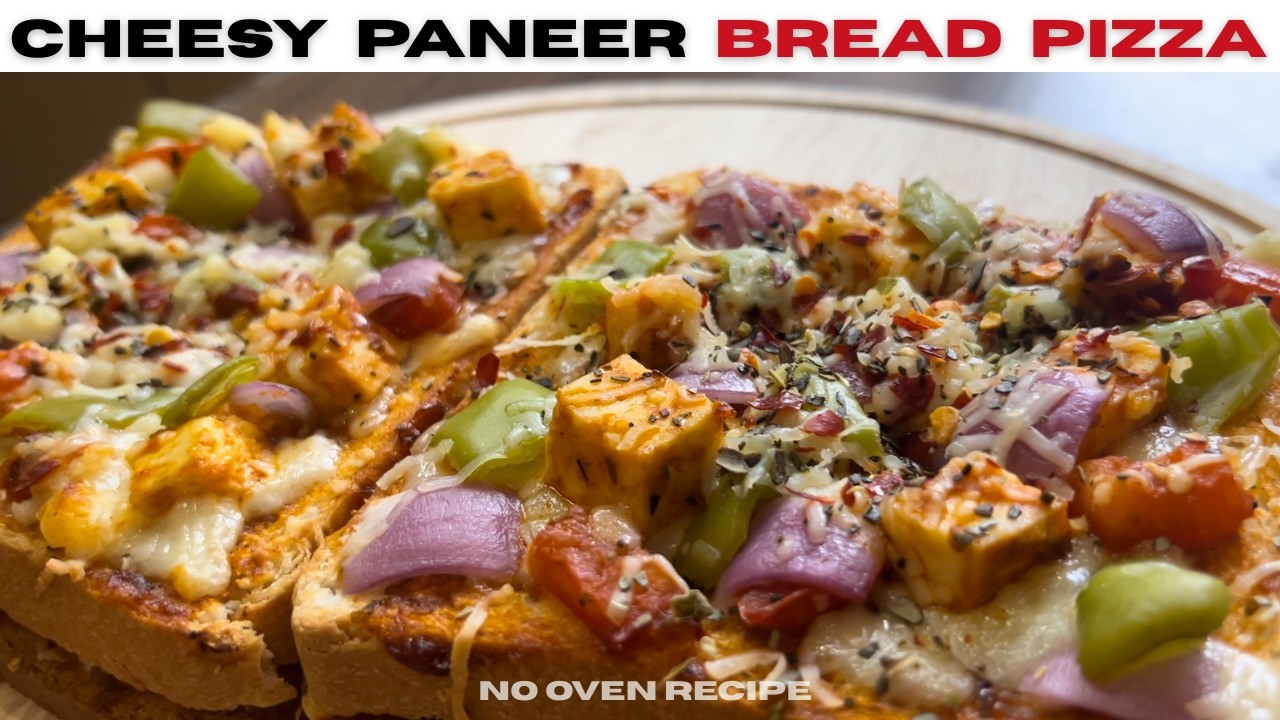 Bread Pizza Recipe 🍕 | Cheesy Paneer Bread Pizza In 10 Min | No Oven Recipe By Swadcraft