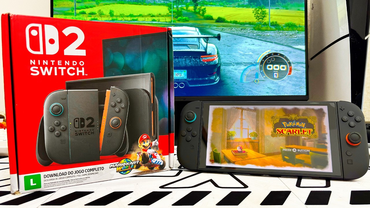 UNBOXING DO NINTENDO SWITCH 2 😱 GAMEPLAY POKÉMON SCARLET