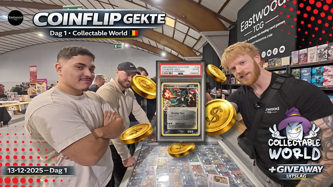 Vendor POV Collectable World België Dag 1 🇧🇪 | De Gekste Coinflips Ooit & Giveaway Uitslag #pokemon