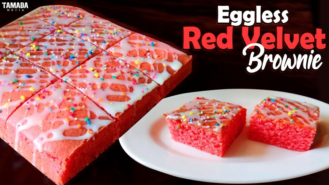 Easy Eggless Red Velvet Brownie | Easy Cakey Brownie Without Curd, Condensed milk, Whipped Cream