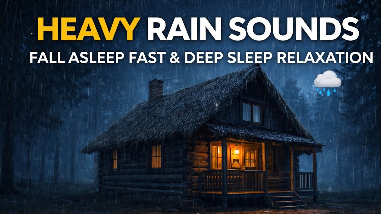 Heavy Rain Sounds for Sleeping | Fall Asleep Fast & Deep Sleep Relaxation 🌧️💤