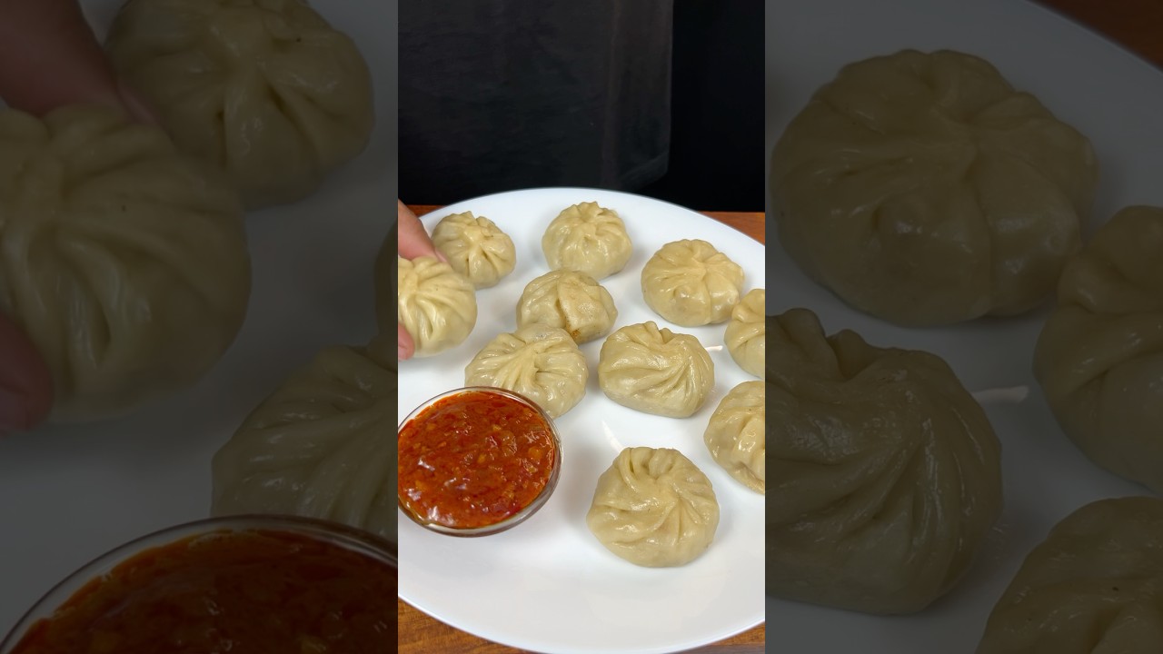 Street Style Veg Momos ASMR Cooking #shorts #food #cooking #asmr #recipe #sounds #crunchytreats