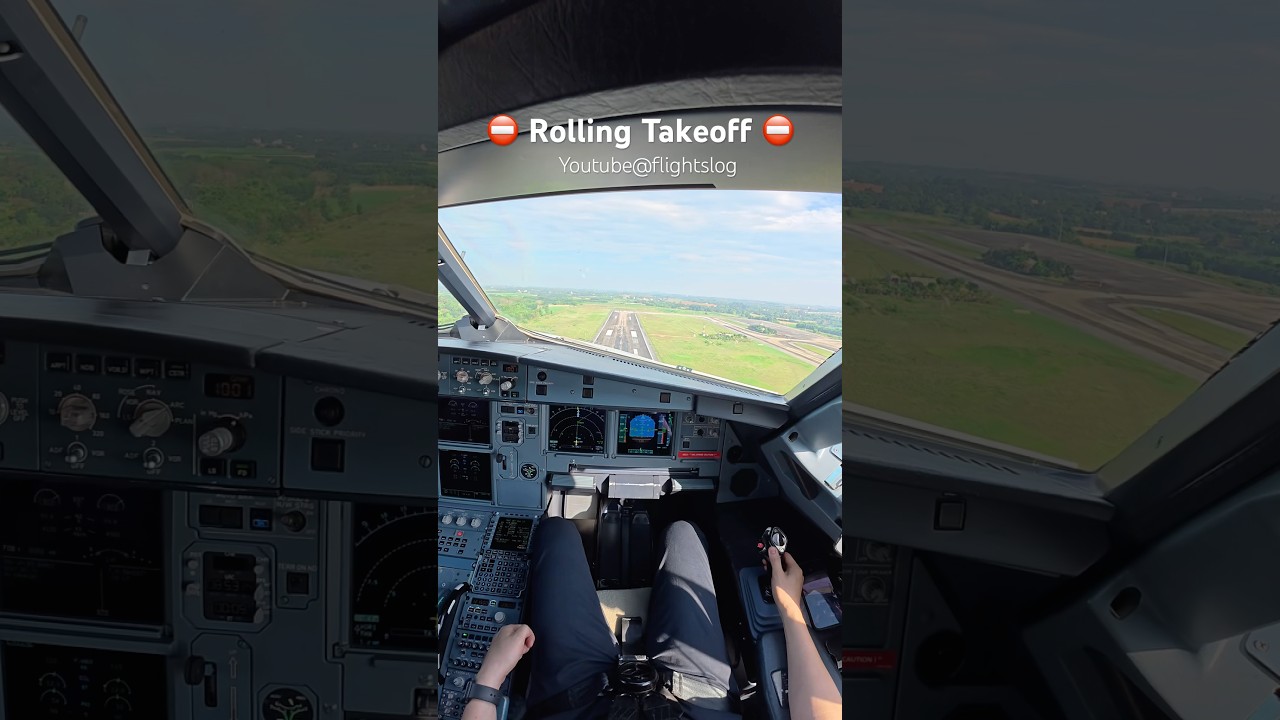 Rolling takeoff full video #airbus #aviation
