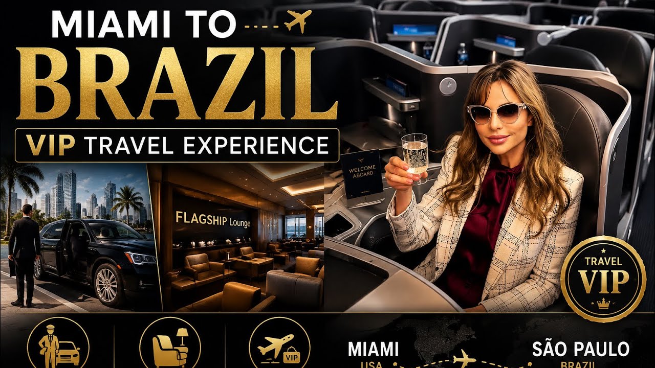Miami to Brazil VIP Travel Experience with Chauffeur, Flagship Lounge and Priority Business Flight