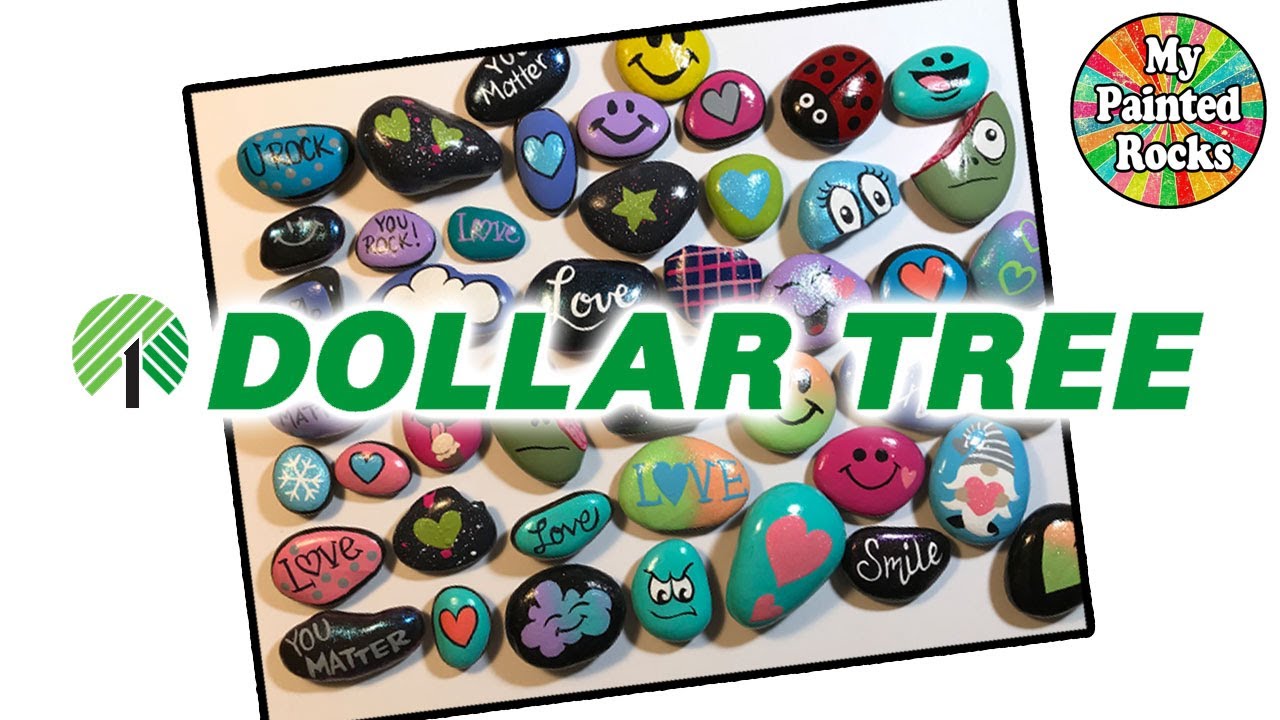 I PAINT AN ENTIRE BAG OF DOLLAR TREE ROCKS!  45 SMALL ROCK IDEAS!
