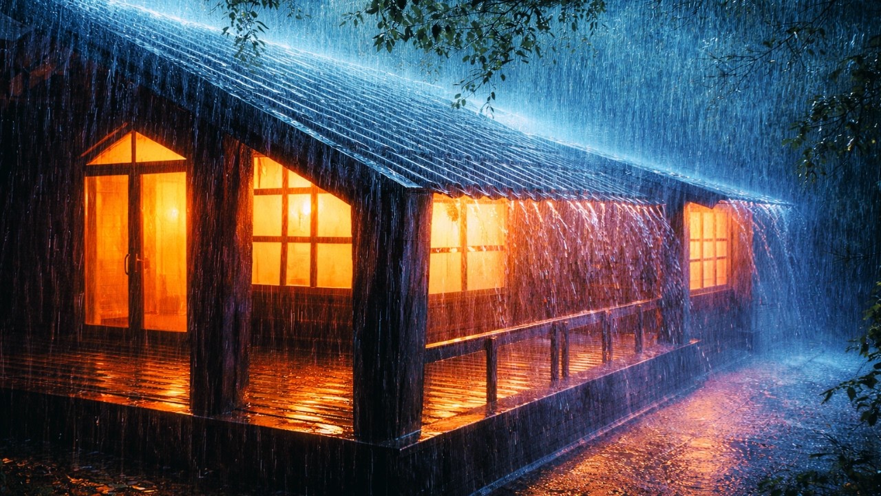 Deep Sleep Instantly With Heavy Rain On Roof & Thunder | Relaxing Rain Sounds For Sleep, Meditation