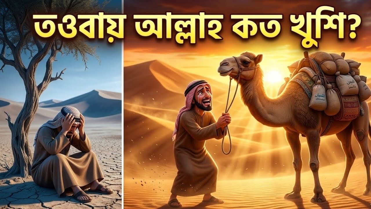 তওবায় আল্লাহ কত খুশি হন? হৃদয় ছুঁয়ে যাওয়া হাদিসের গল্প | Hadiser Golpo | Lost Camel in the Desert