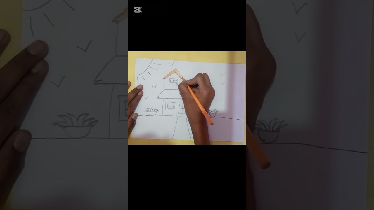 How to draw a simple House🏠🏠🏠