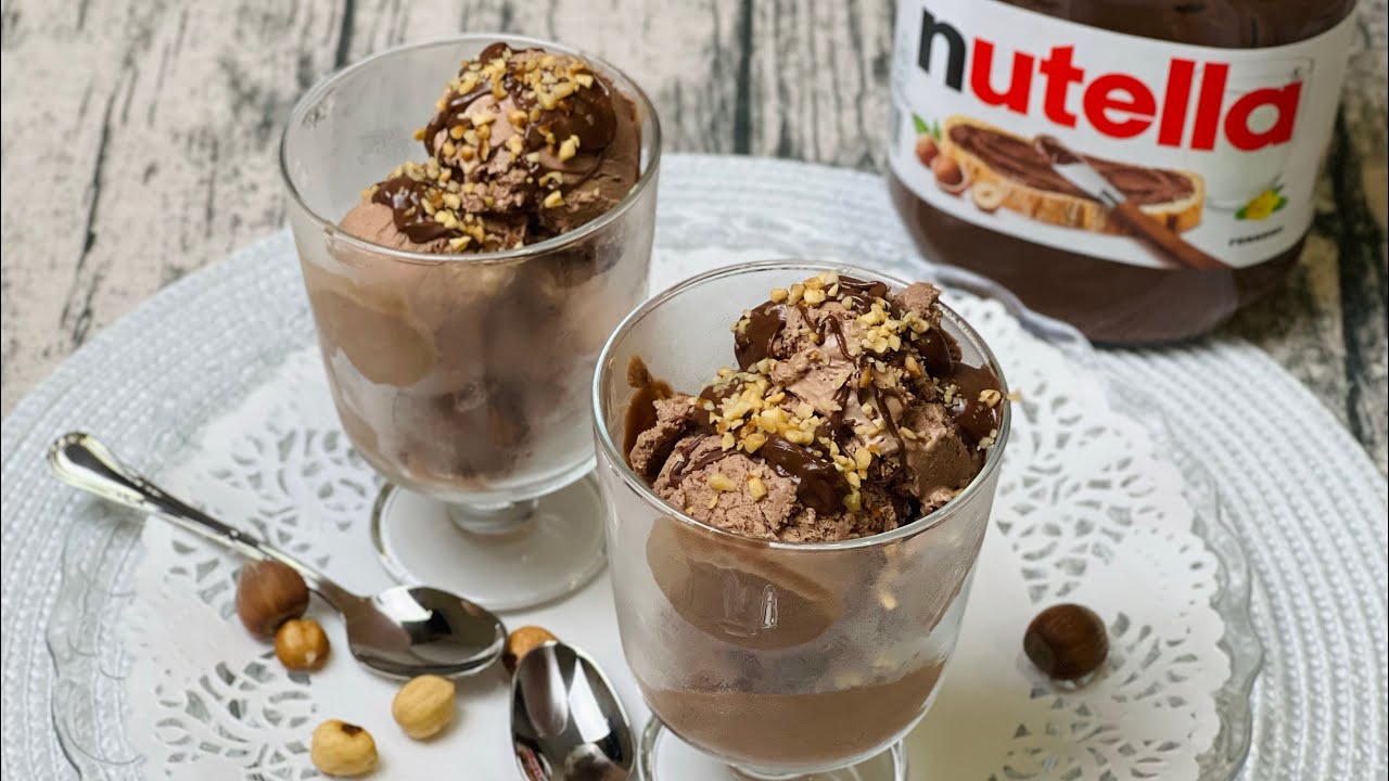 Gelato alla Nutella - Ricetta Facile Senza Gelatiera - Solo 3 ingredienti - Senza Latte Condensato