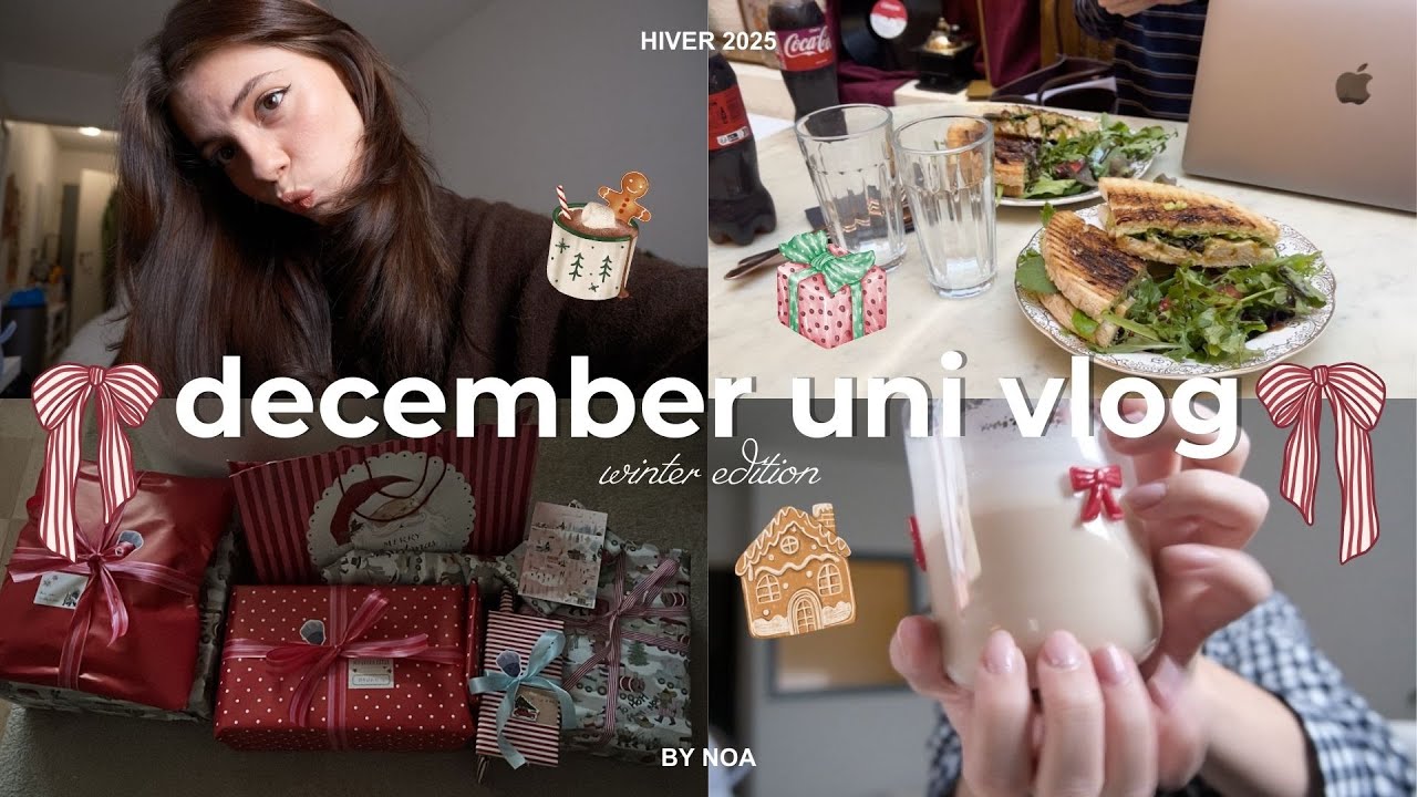 DECEMBER UNI VLOG ☃️👩🏻‍💻☕️🪵 (partiels, cadeaux, noël, cafés, révisions...)