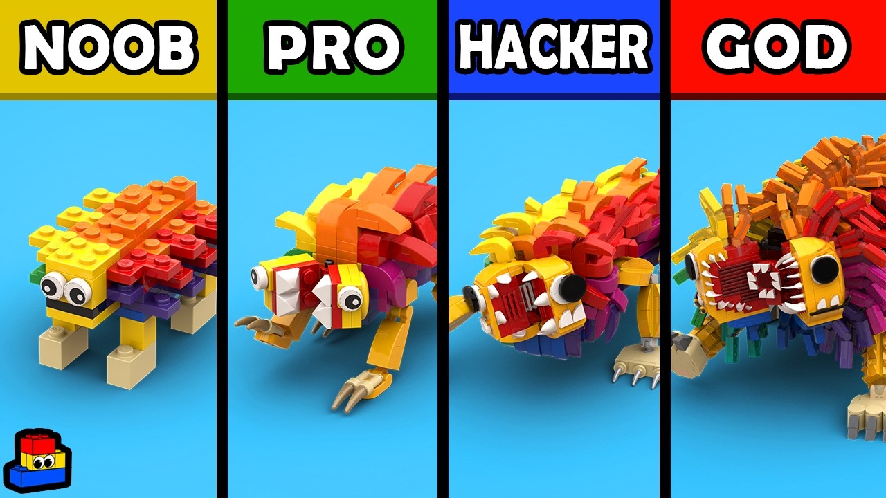 LEGO Poppy Playtime: Building Yarnaby (Noob, Pro, Hacker, and GOD)