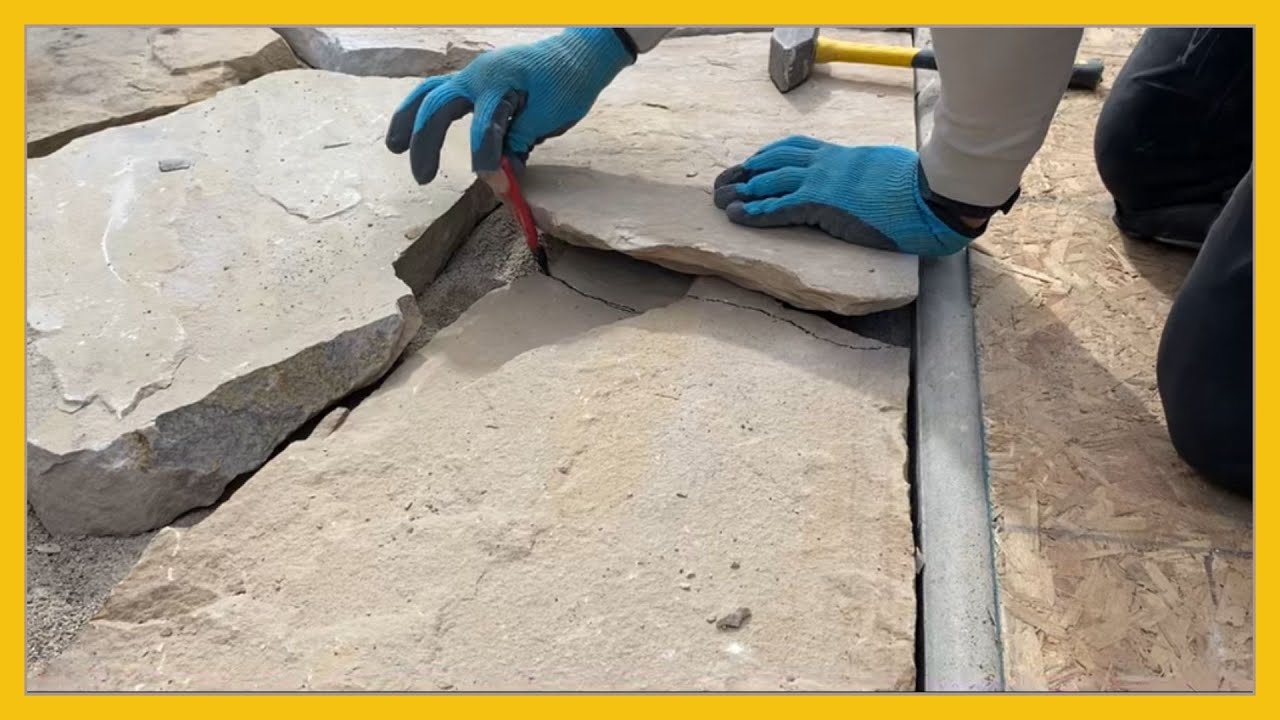 How to cut Flagstone DIY Cutting and trimming Flagstone PART #1