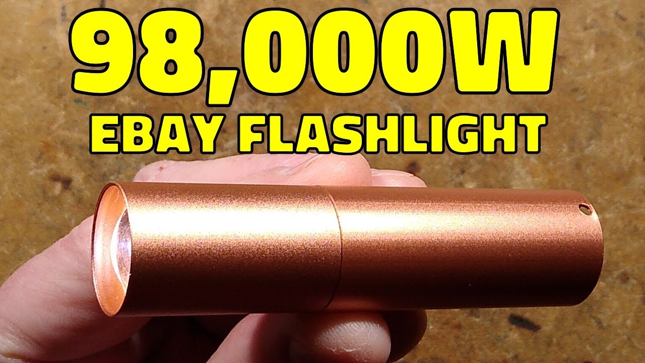 eBay 98kW LED flashlight (slightly exaggerated) with schematic