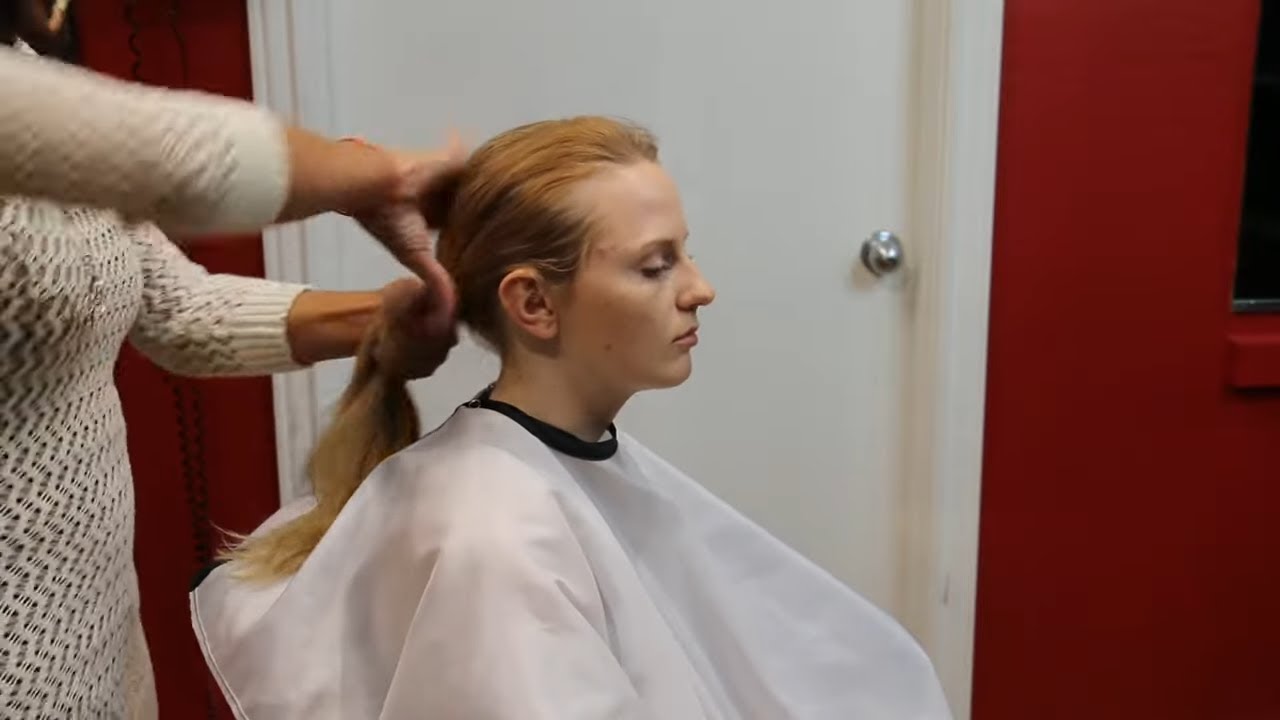 Jasmine AZ - Pt 2: Long Blonde Hair to Bald w/ Glasses (Free Video)