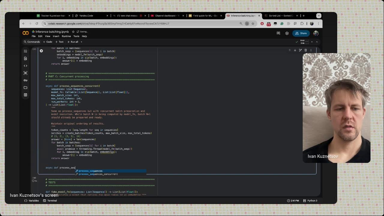 Live ML coding - Inference batching