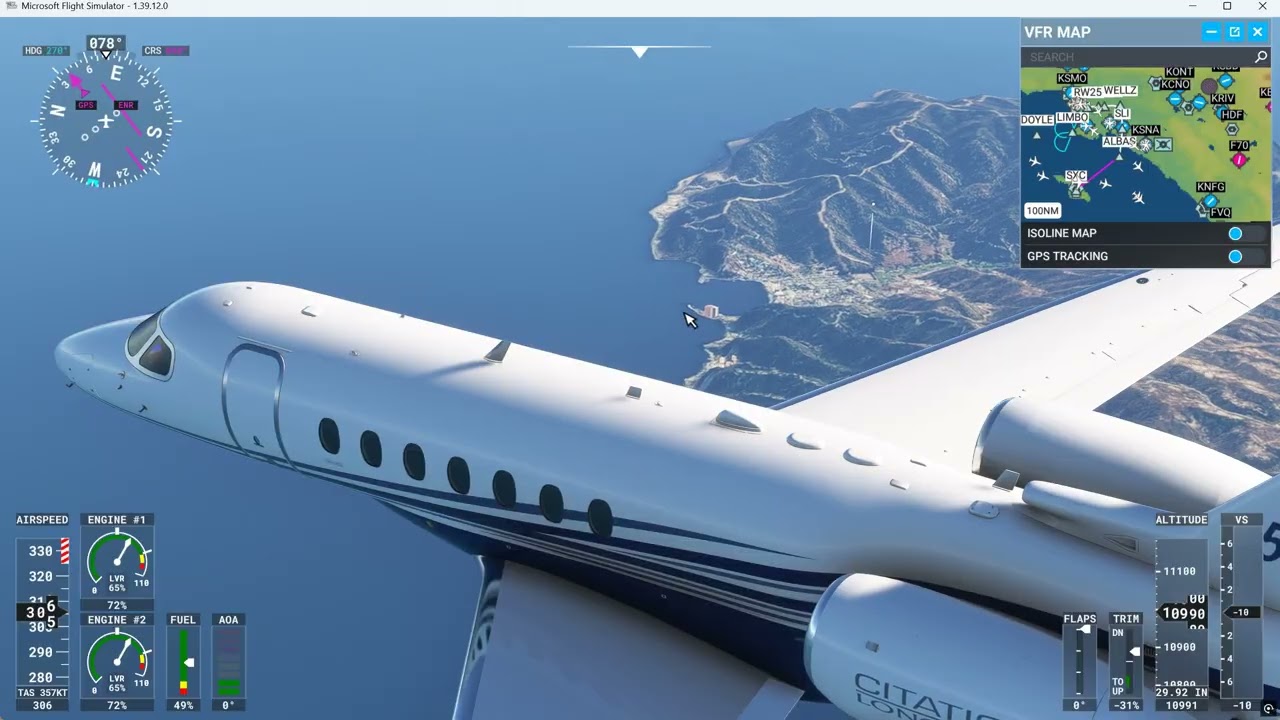 Cessna Longitude - NAS Pt. Mugu to Hawthorne/Jack Northrop Field