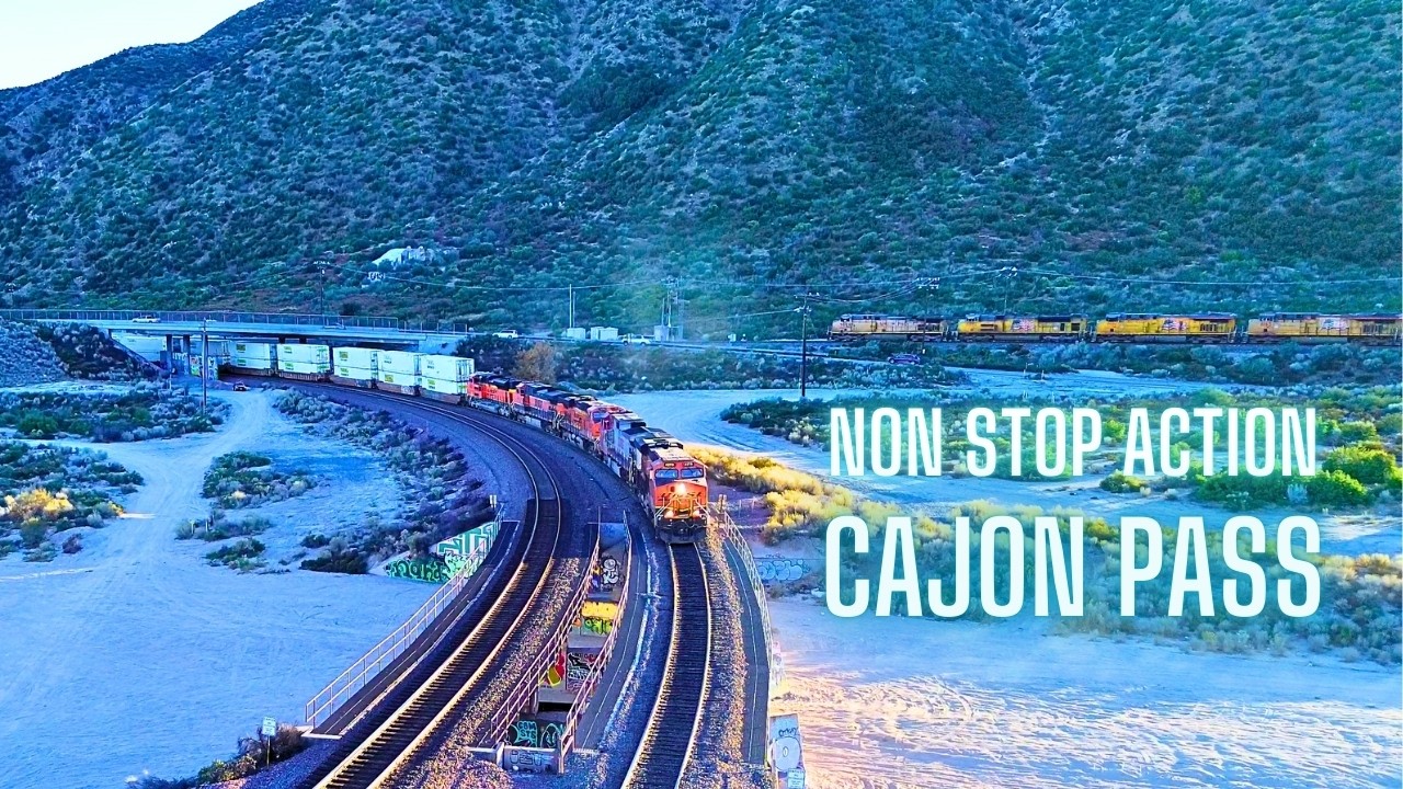 NON STOP ACTION: TRAINS in CAJON PASS - 2024 - Great Views & Audio of Multiple Trains at Once!
