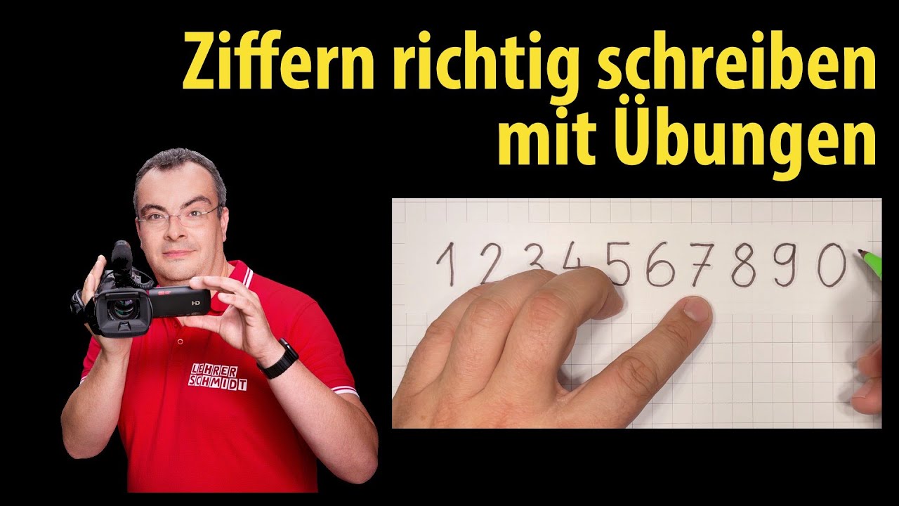 Ziffern richtig schreiben mit Übungen - Grundschule - Klasse 1