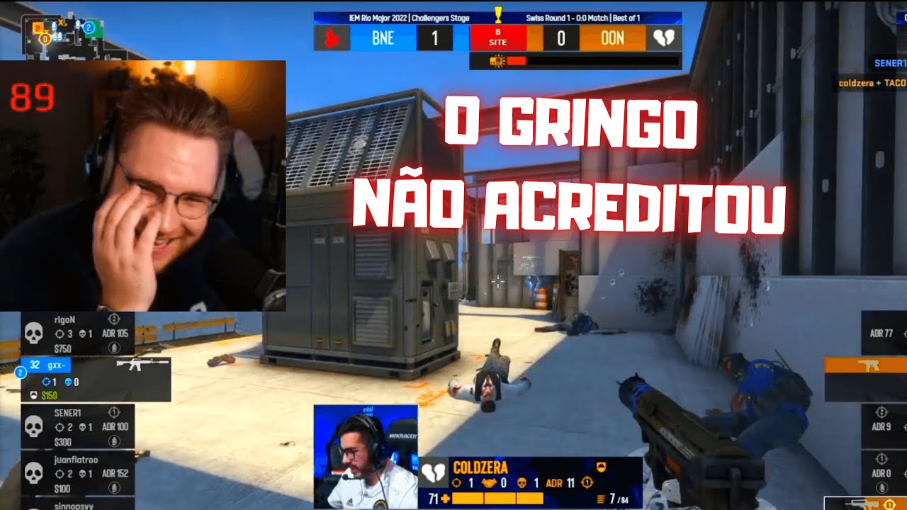 GRINGO REAGINDO A TORCIDA DA BRASIL NO MAJOR DO RIO - CSGO