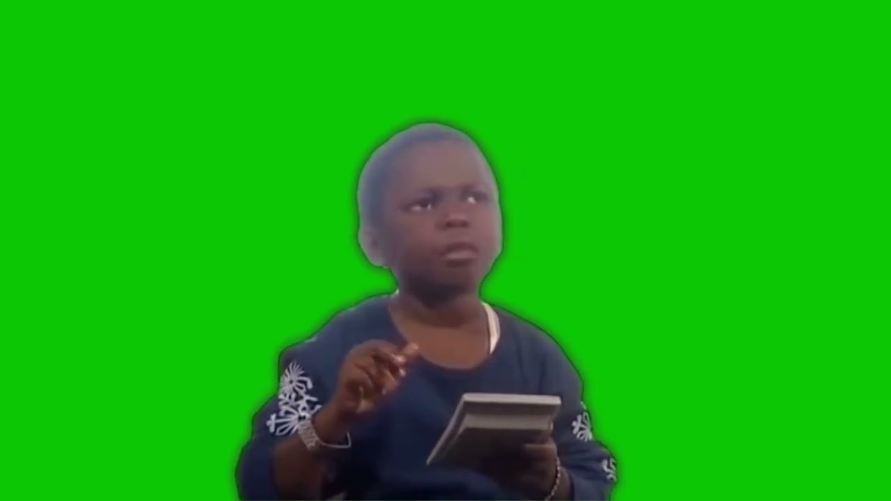 Calculator Kid Doing Math Green Screen Meme Template || 