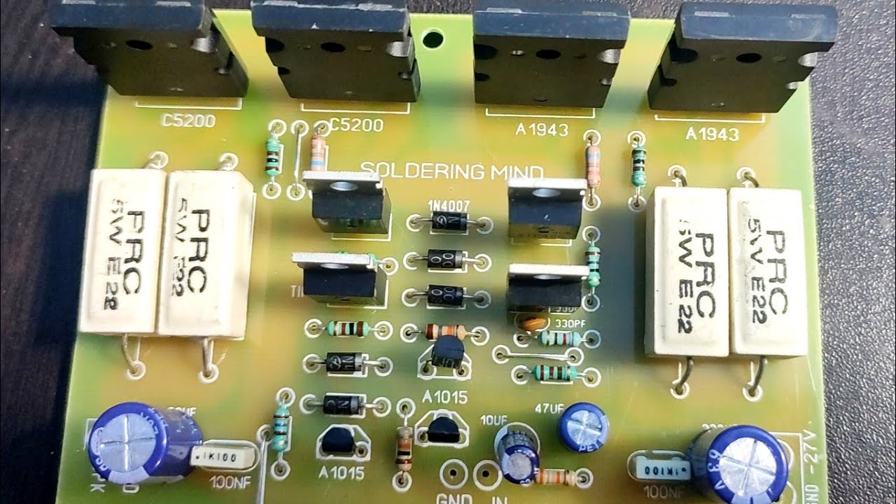 2sc5200 amplifier board wiring | 2sc5200 2sa1943 amplifier kit ( Malayalam )