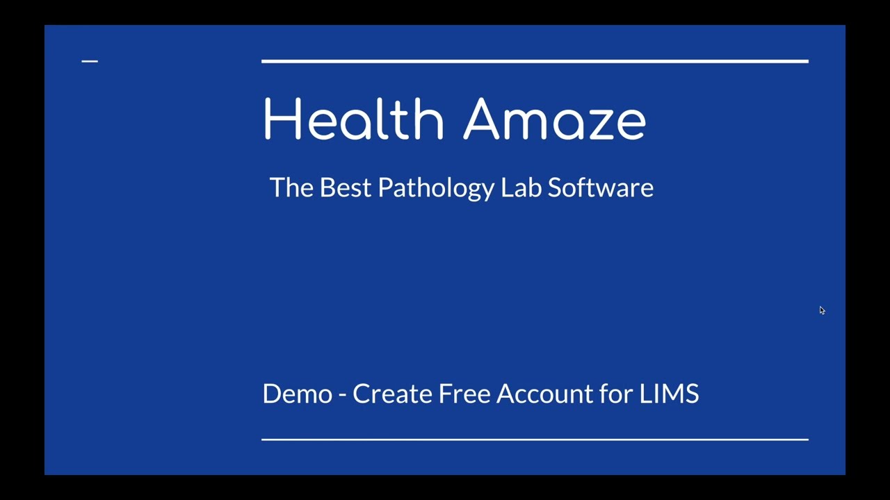 Demo | Create a FREE Pathology Lab Software Account in Health Amaze