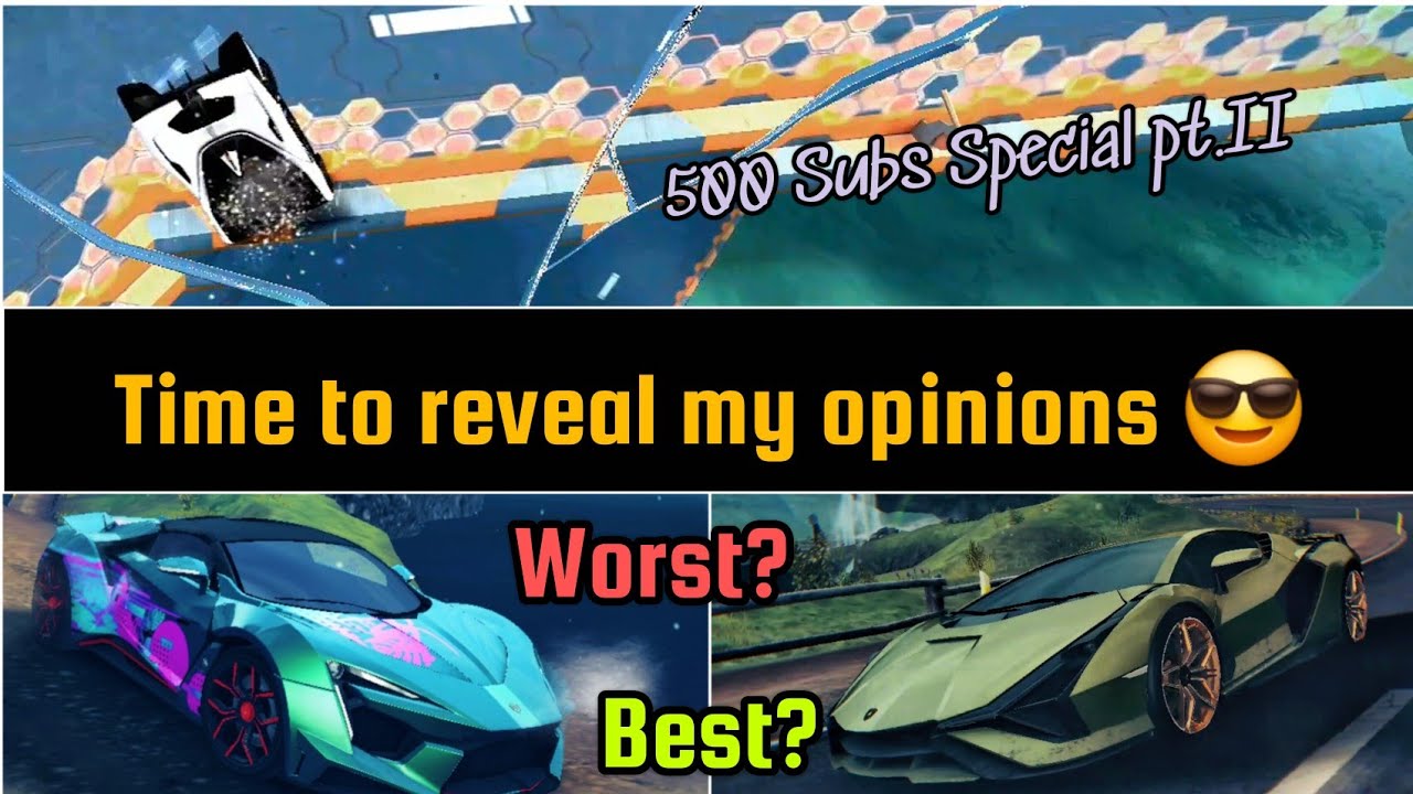 Revealing WORST & BEST cars in Asphalt 8 MP / My worst tracks 💔 [ SunRise's 500 Subs Special pt.II ]