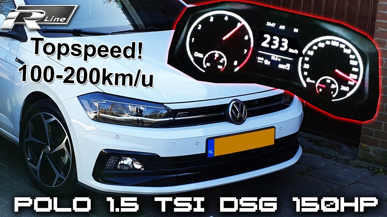 2020 VW Polo AW 1.5 TSI DSG Highline Business R 100-200 km/u + Topspeed 150HP acceleration